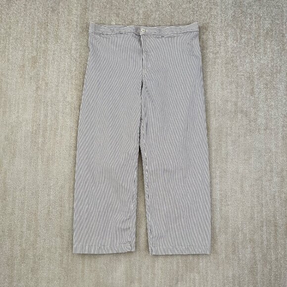 Madewell Emmett Wide Leg Crop Stripe Pants Welt Pocket 33 - Picture 1 of 9